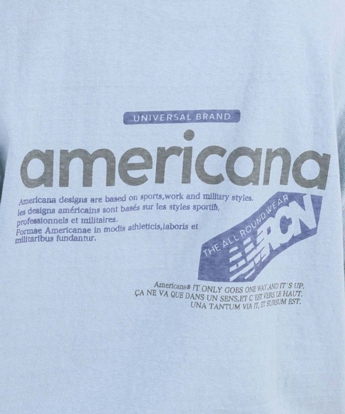 AMERICANA(アメリカーナ)の「【AMERICANA】ラフィー丸胴ロゴプリントTシャツ(Tシャツ/カットソー・レディース・オートミール/ブルー・FREE)」の11枚目の写真