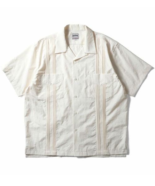 HOUSTON(ヒューストン)の「HOUSTON ヒューストン CUBA SHIRT キューバシャツ 半袖 オープンカラー 開襟シャツ(シャツ/ブラウス・メンズ・ブラック/ブルー/オフホワイト/ブラウン・XL/L/M)」の6枚目の写真