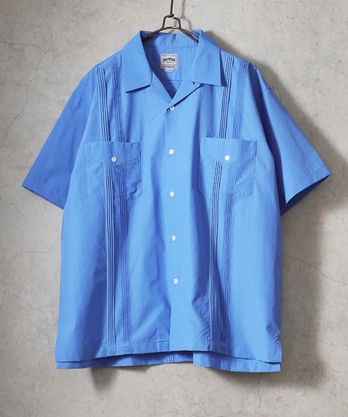 HOUSTON(ヒューストン)の「HOUSTON ヒューストン CUBA SHIRT キューバシャツ 半袖 オープンカラー 開襟シャツ(シャツ/ブラウス・メンズ・ブラック/ブルー/オフホワイト/ブラウン・XL/L/M)」の5枚目の写真