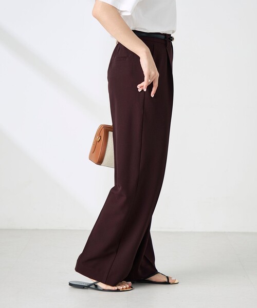 NOLLEY’S Sophi(ノーリーズソフィ)の「《セットアップ対応》ウォッシャブルドライツイルワイドパンツ(その他パンツ・レディース・ダークブラウン/ホワイト/ベージュ・36/34/38)」の17枚目の写真