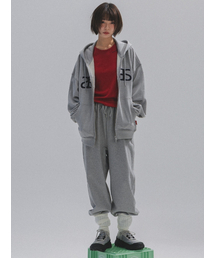 Diagonal Wide Sweatpants_MELANGE