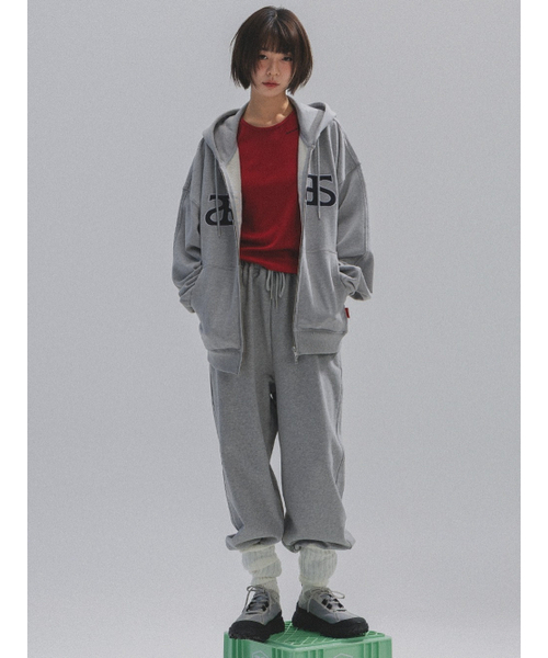ANNEHEARTS(アンハーツ)の「Diagonal Wide Sweatpants_MELANGE(スウェットパンツ・レディース・その他・SMALL/MEDIUM)」の1枚目の写真