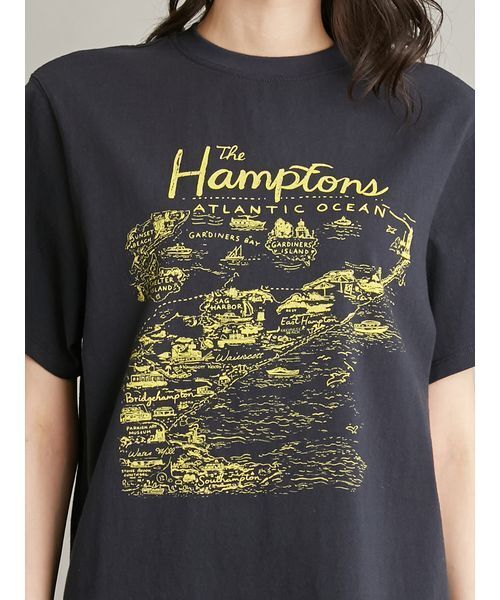 Mila Owen(ミラオーウェン)の「【UVカット】【接触冷感】MapPatternグラフィックTシャツ(Tシャツ/カットソー・レディース・ホワイト/ネイビー/イエロー・F)」の7枚目の写真