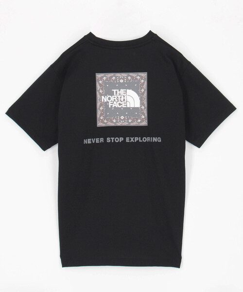 FREAK'S STORE(フリークスストア)の「THE NORTH FACE/ザ・ノース・フェイス S/S Bandana Square Logo Tee/ショートスリーブ バンダナ スクエア ロゴTシャツ(Tシャツ/カットソー・レディース・ネイビー/ホワイト/ブラック・MEDIUM/LARGE)」の2枚目の写真