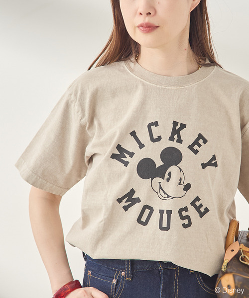 journal standard L'essage(ジャーナルスタンダードレサージュ)の「【MICKEY】ピグメントTシャツ(Tシャツ/カットソー・レディース・ホワイト/ベージュ・FREE)」の1枚目の写真