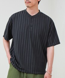 シアージャガード ヘンリーネックTシャツ