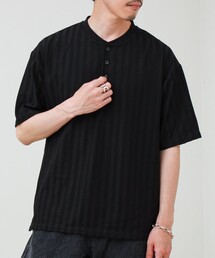 シアージャガード ヘンリーネックTシャツ