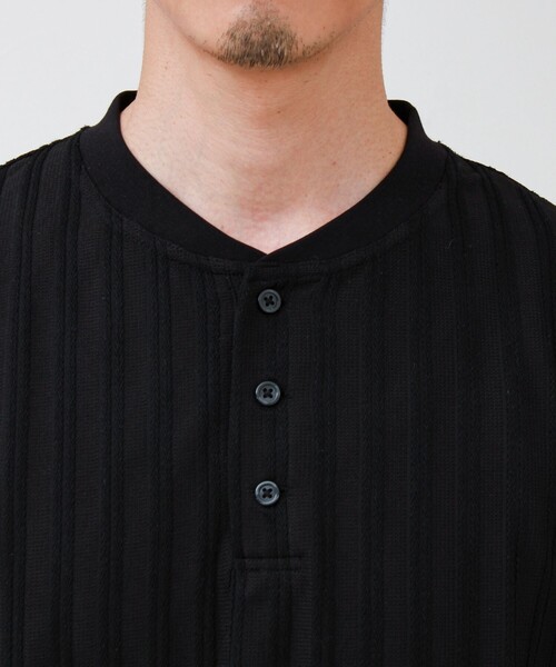 GLOSTER(グロスター)の「シアージャガード ヘンリーネックTシャツ(Tシャツ/カットソー・メンズ・ブラック/カーキ/グレー/チャコールグレー・L/M/S)」の20枚目の写真