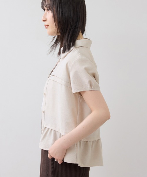 VIS(ビス)の「美easyリネンライクシャツブラウス/接触冷感・セットアップ対応(シャツ/ブラウス・レディース・ネイビー/サックスブルー/キナリ・FREE)」の5枚目の写真