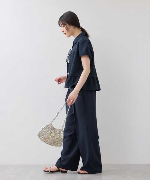VIS(ビス)の「美easyリネンライクシャツブラウス/接触冷感・セットアップ対応(シャツ/ブラウス・レディース・ネイビー/サックスブルー/キナリ・FREE)」の15枚目の写真