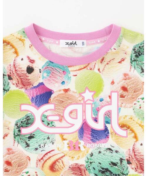 X-girl Stages(エックスガールステージス)の「【サーティワン アイスクリーム】アイスクリーム転写半袖Tシャツ(Tシャツ/カットソー・キッズ・カラフル・130cm/120cm/110cm/100cm/90cm/140cm)」の7枚目の写真
