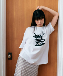 SUNLIT（サンリット）の「ティータイムオーバーサイズTシャツ(ホワイト)（Tシャツ/カットソー）」