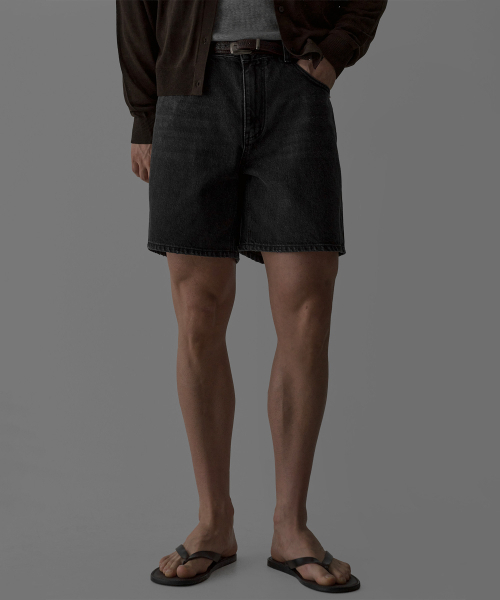 ウォッシュドブラックデニムショートパンツ（その他パンツ）｜BOWLOW
