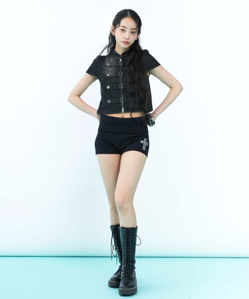 sedacle girl(セダクルガール)の「ナポレオンショートデニムジャケット(その他トップス・レディース・インディゴブルー/ブラック・SMALL/MEDIUM)」の13枚目の写真