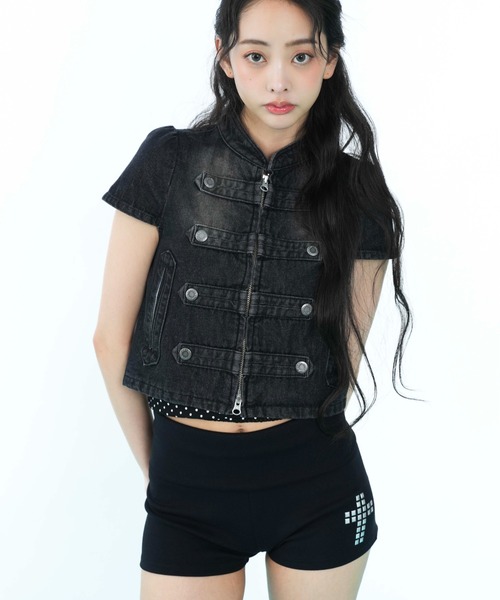 sedacle girl(セダクルガール)の「ナポレオンショートデニムジャケット(その他トップス・レディース・インディゴブルー/ブラック・SMALL/MEDIUM)」の9枚目の写真