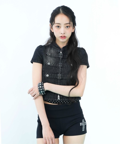 sedacle girl(セダクルガール)の「ナポレオンショートデニムジャケット(その他トップス・レディース・インディゴブルー/ブラック・SMALL/MEDIUM)」の10枚目の写真