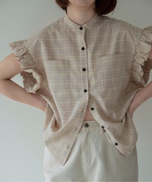 check stand collar blouson / チェックスタンドカラーブルゾン