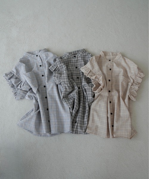 lawgy(ラウジー)の「band collar balloon sleeve tops / バンドカラーバルーンスリーブトップス(その他トップス・レディース・ベージュ系/ブルー/ブラック・FREE)」の8枚目の写真