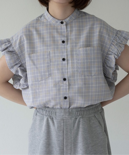 lawgy(ラウジー)の「band collar balloon sleeve tops / バンドカラーバルーンスリーブトップス(その他トップス・レディース・ベージュ系/ブルー/ブラック・FREE)」の13枚目の写真