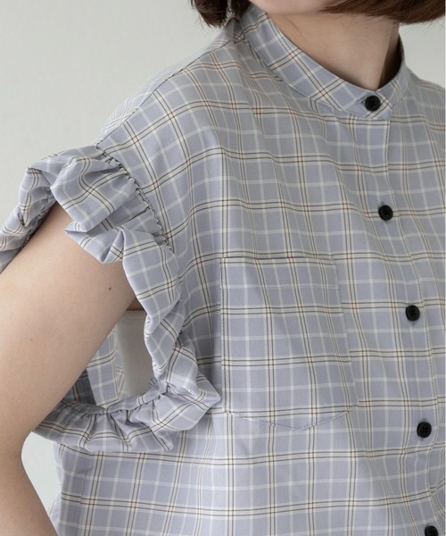 lawgy(ラウジー)の「band collar balloon sleeve tops / バンドカラーバルーンスリーブトップス(その他トップス・レディース・ベージュ系/ブルー/ブラック・FREE)」の14枚目の写真