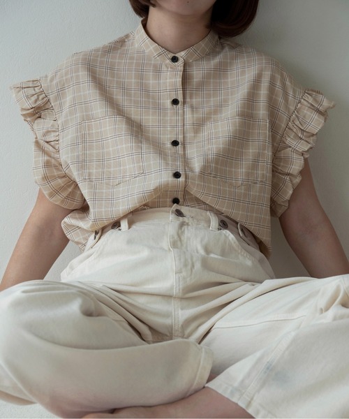 lawgy(ラウジー)の「band collar balloon sleeve tops / バンドカラーバルーンスリーブトップス(その他トップス・レディース・ベージュ系/ブルー/ブラック・FREE)」の12枚目の写真