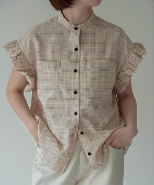 lawgy(ラウジー)の「band collar balloon sleeve tops / バンドカラーバルーンスリーブトップス(その他トップス・レディース・ベージュ系/ブルー/ブラック・FREE)」の10枚目の写真