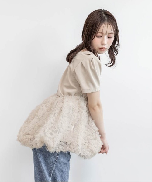 RANDA（ランダ）の「2WAYボリュームペプラムドッキングカットプルオーバー（ニット/セーター・レディース・ピンク/アイボリー/ブラック・FREE）」の22枚目の写真