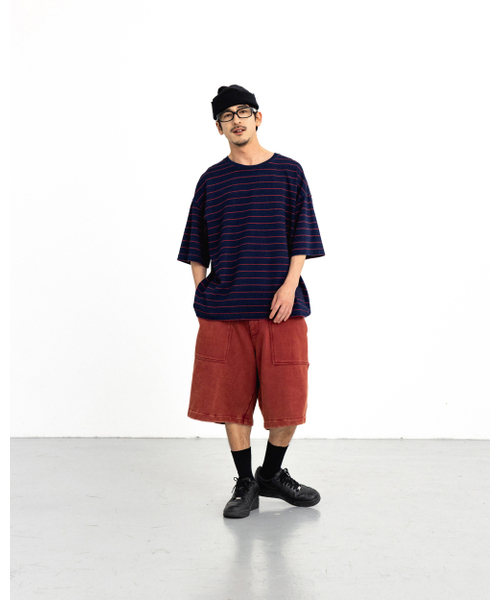 ANGLAN(アングラン)の「Denim Striped Tee - Red(Tシャツ/カットソー・メンズ・その他・1/2)」の4枚目の写真