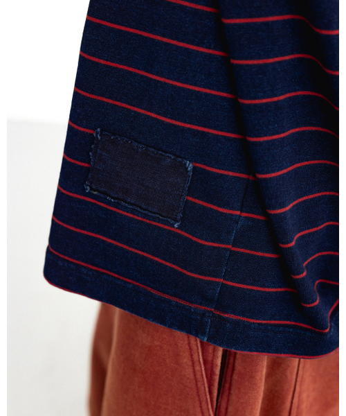 ANGLAN(アングラン)の「Denim Striped Tee - Red(Tシャツ/カットソー・メンズ・その他・1/2)」の8枚目の写真