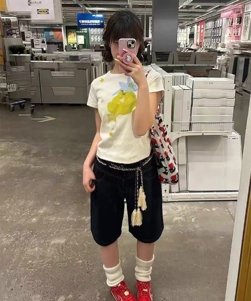 UP START(アップスタート)の「【LAMPOON】青りんごTシャツ(Tシャツ/カットソー・レディース・ホワイト・LARGE/SMALL)」の8枚目の写真