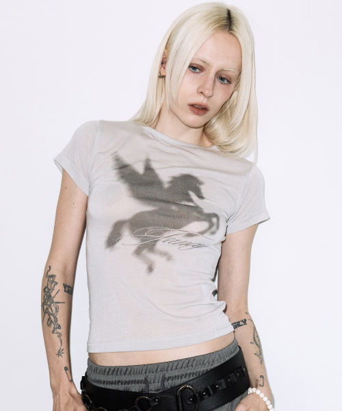 FANCY CLUB(ファンシークラブ)の「シェドウペガサスT(グレー)F26QB070(Tシャツ/カットソー・レディース・その他・ONE)」の1枚目の写真