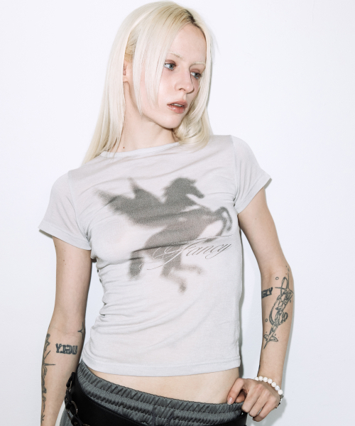 FANCY CLUB(ファンシークラブ)の「シェドウペガサスT(グレー)F26QB070(Tシャツ/カットソー・レディース・その他・ONE)」の2枚目の写真