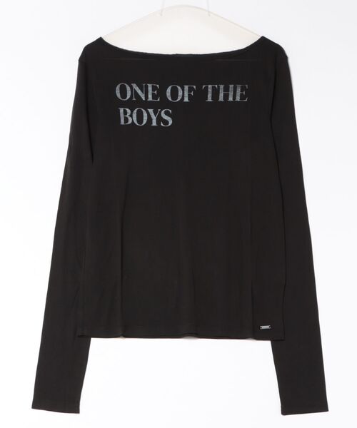 G-STAR(ジースター)の「Relaxed Graphic Open Neck T-Shirt/フロントグラフィックオープンネックロングスリーブTシャツ(Tシャツ/カットソー・レディース・ダークブラック・X-SMALL/MEDIUM/SMALL)」の1枚目の写真