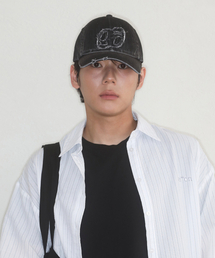 ASON（アズオン）の「DENIM PATCH BALL CAP / BLACK（キャップ）」