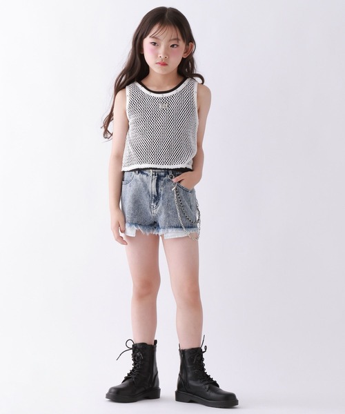 10C REPIPI(ジューシーレピピ)の「【10C REPIPI】【SETアイテム】メッシュタンク(タンクトップ・キッズ・ブラック/ピンク/オフホワイト・130cm/140cm/120cm)」の5枚目の写真