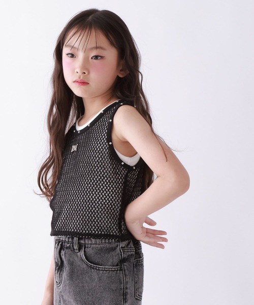 10C REPIPI(ジューシーレピピ)の「【10C REPIPI】【SETアイテム】メッシュタンク(タンクトップ・キッズ・ブラック/ピンク/オフホワイト・130cm/140cm/120cm)」の15枚目の写真