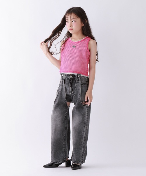 10C REPIPI(ジューシーレピピ)の「【10C REPIPI】【SETアイテム】メッシュタンク(タンクトップ・キッズ・ブラック/ピンク/オフホワイト・130cm/140cm/120cm)」の16枚目の写真
