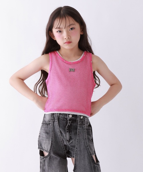10C REPIPI(ジューシーレピピ)の「【10C REPIPI】【SETアイテム】メッシュタンク(タンクトップ・キッズ・ブラック/ピンク/オフホワイト・130cm/140cm/120cm)」の19枚目の写真