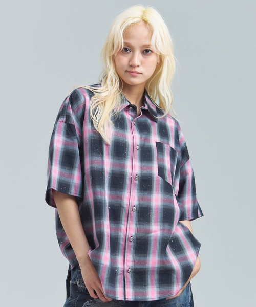 GALLIS ADDICTION（ガリスアディクション）の「GA Glitter Check S/S Shirt（シャツ/ブラウス・メンズ・ブラック/ピンク・FREE）」の20枚目の写真