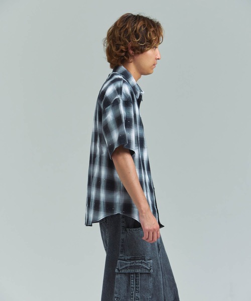 GALLIS ADDICTION（ガリスアディクション）の「GA Glitter Check S/S Shirt（シャツ/ブラウス・メンズ・ブラック/ピンク・FREE）」の7枚目の写真