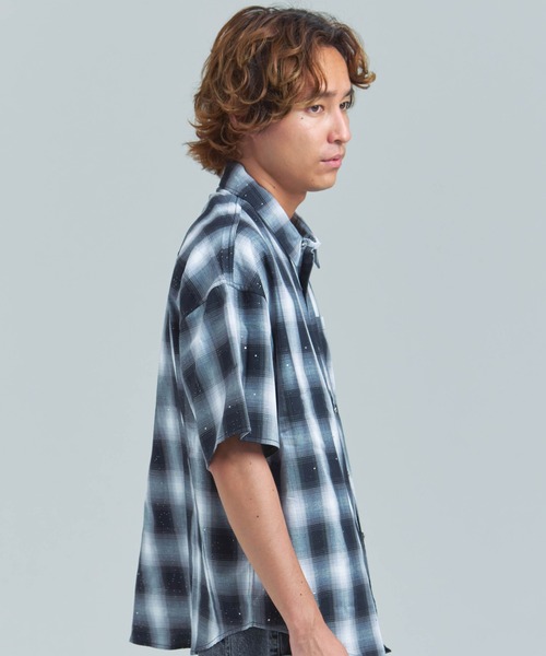 GALLIS ADDICTION（ガリスアディクション）の「GA Glitter Check S/S Shirt（シャツ/ブラウス・メンズ・ブラック/ピンク・FREE）」の3枚目の写真