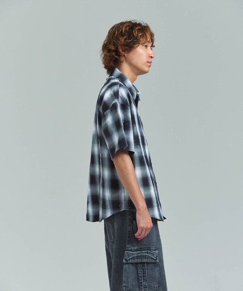 GALLIS ADDICTION（ガリスアディクション）の「GA Glitter Check S/S Shirt（シャツ/ブラウス・メンズ・ブラック/ピンク・FREE）」の8枚目の写真