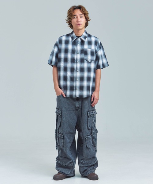 GALLIS ADDICTION（ガリスアディクション）の「GA Glitter Check S/S Shirt（シャツ/ブラウス・メンズ・ブラック/ピンク・FREE）」の11枚目の写真
