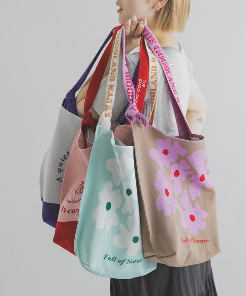 THE GOODLAND MARKET(ザグッドランドマーケット)の「『別注』KNT365×TGM FOURTY Nature(トートバッグ・レディース・ライトブルー/ブラウン・ONE)」の5枚目の写真