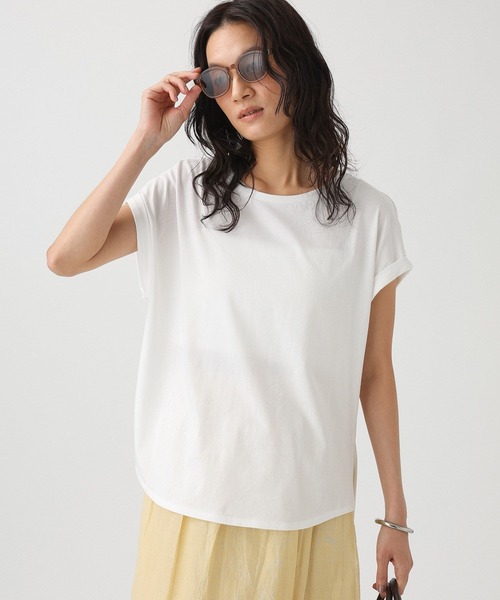 BABYLONE(バビロン)の「ロールアップTシャツ(Tシャツ/カットソー・レディース・チャコール/ブラック/ホワイト・フリー)」の9枚目の写真