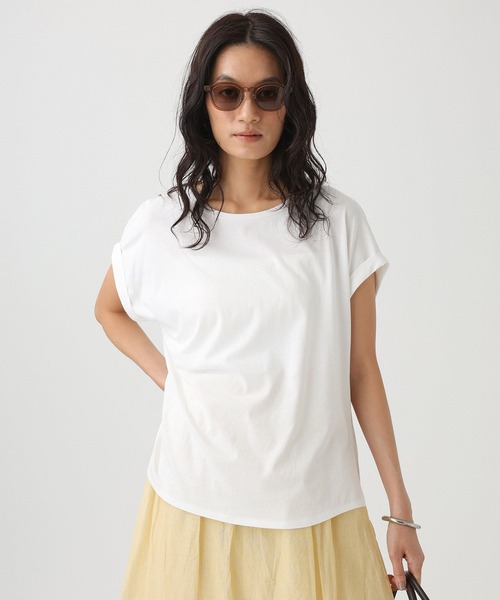 BABYLONE(バビロン)の「ロールアップTシャツ(Tシャツ/カットソー・レディース・チャコール/ブラック/ホワイト・フリー)」の10枚目の写真