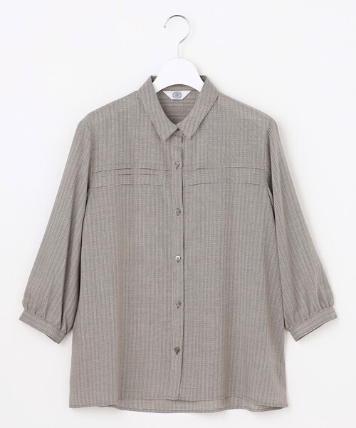 J.PRESS(ジェイプレス)の「【シーンレスに活躍】ウォッシャブルキュプラツイル タックデザイン ブラウス(シャツ/ブラウス・レディース・ブルー系/パープル系1/ダークブラウン系1/ブラック系3・T13/T15)」の12枚目の写真