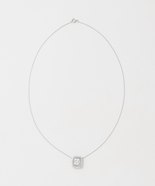 UNITED ARROWS（ユナイテッドアローズ）の「スクエア パヴェ ネックレス（ネックレス・レディース・シルバー・FREE）」の2枚目の写真