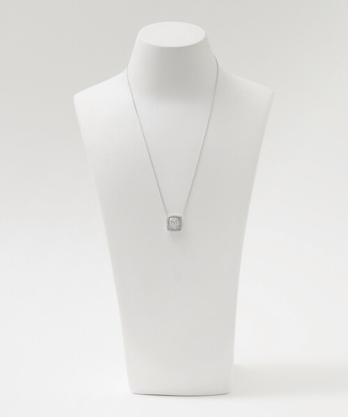 UNITED ARROWS（ユナイテッドアローズ）の「スクエア パヴェ ネックレス（ネックレス・レディース・シルバー・FREE）」の5枚目の写真