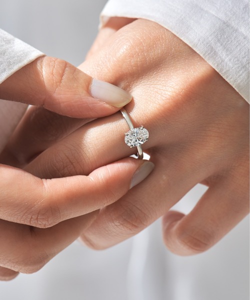 UNITED JEWELS(ユナイテッドジュエルズ)の「Pt900 ラボグロウンダイヤモンド リング(オーバル)(リング・レディース・イエローゴールド・13号)」の4枚目の写真